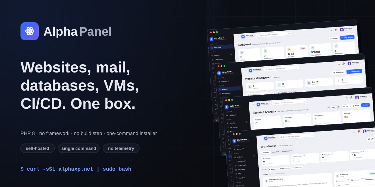 The panel is one PHP application with no build step — the whole thing is readable.